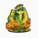 The New Year's amulet on the stand “The Snake carries good luck”, 8.9 x 7.1 cm.