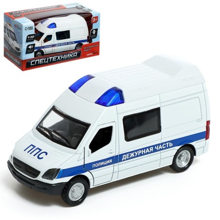 Metal “Police” machine, 1:32, light and sound, inertia, doors open