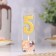 Candle in a cake on a skewer, number 5, gold, 4.5x2.5 cm