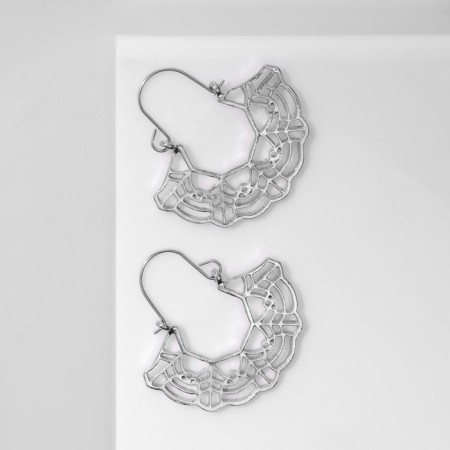 Earrings Metal "Vostok" openwork, color silver-1