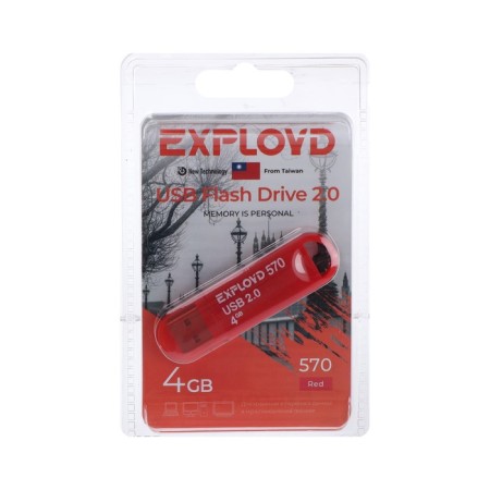 Flashka Exployd 570, 4 GB, USB2.0, Thu up to 15 MB/s, PLO up to 8 Mb/s, Red-1
