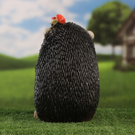 Garden figure "Hedgehog with pansies" 28x18x20cm-2