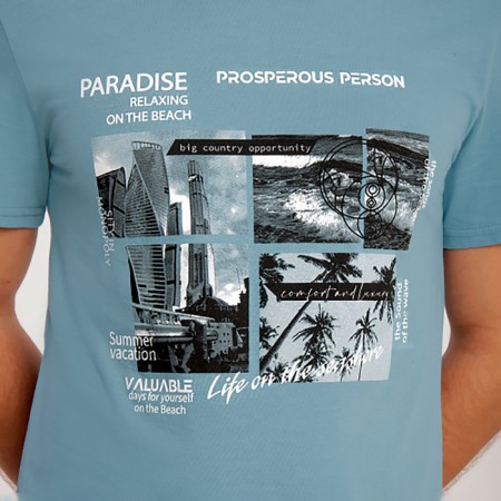 T -shirt male, blue color, size 56-8