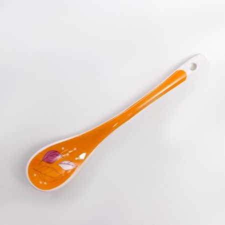 Ceramic set “Mom are beautiful”: a mug 350 ml, a spoon, color orange-4