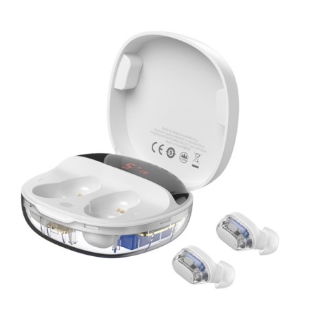Wireless headphones Baseus WM01 Plus, TWS, vacuum, BT5.0, 40/800 mAh, microphone, white-4