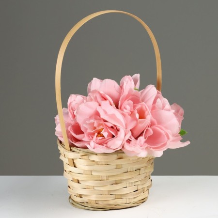 Wicker basket, d17 x 9 x 30 cm, bamboo-1