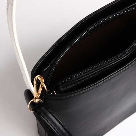 Bag Cross-Bodi with a zipper, black color-6