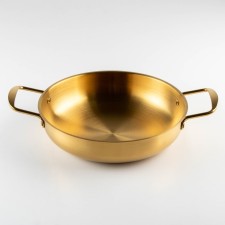 Stear, d = 26 cm, h = 6 cm, thickness 1 mm, 201 steel, gold color