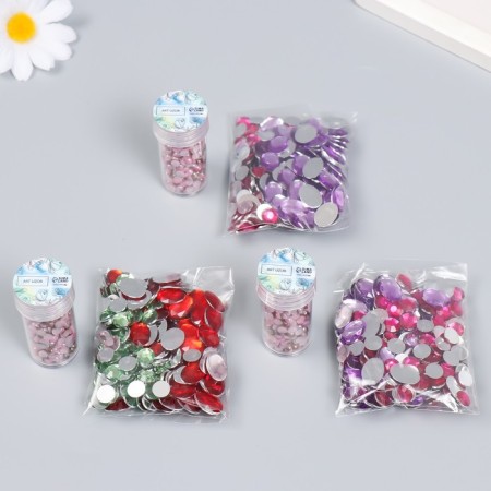 Decor "Pink gradient" d = 4 mm 10 g 200 pcs 5x2.5 cm mix