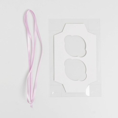 Capcake box, confectionery packaging with PVC lid, 2 cells, Lavender, March 8, 16 x 8 x 10 cm-4