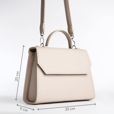 Women's bag Textura, messenger, medium size, beige color-2