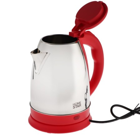 Electric kettle Homestar HS-1028, metal, 1.8 l, 1500 watts, silver-red-5