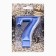 Candle for the Cake "European Giant", number 7, 7 cm, blue metallic