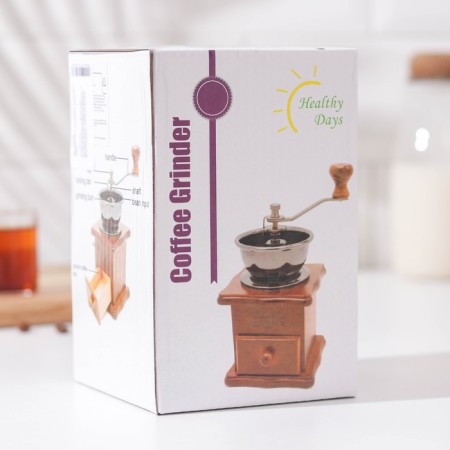 Manual coffee grinder "Morning coffee", 9.8 × 16 cm, red tree-3