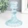 Glass of Glass for 1 candle "Geneva" d-2.2 cm blue 10.5x7.7x7.7 cm
