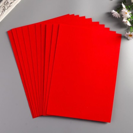 Soft felt 1 mm "red" set 10 sheets format A4-2