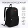 A backpack with a zipper, an outer pocket, the color is black
