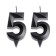 Candle in the cake jubilee "line" (set 2 in 1), number 55, graphite, 6.5 cm