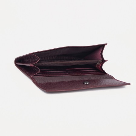 Women's wallet on the Textura button, burgundy color-2
