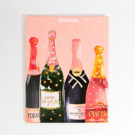 Laminated vertical “bottle for you”, l 31 x 40 x 11.5 cm, New Year-5