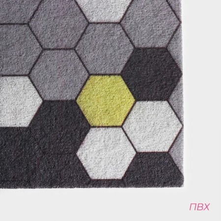 Rug -shaped muddy shares "Gamma", 60 × 90 cm, color gray color-2