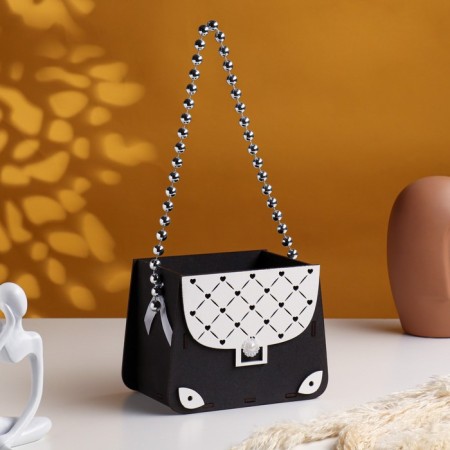 Wooden Kashpo 15.5x10x12 cm "Suma", Eben-Wood-white