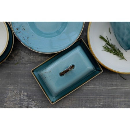 Porcelain plate for Magistro paste "Cerera", 400 ml, d = 19.5 cm, blue color-8