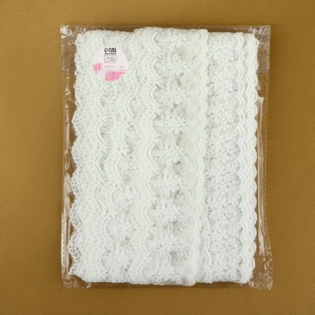 Lace on a grid, 55 mm × 9 ± 0.5 m, white color-2