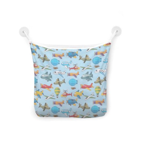 Organizer in a bath on suction cups "Air Transport", for storing toys and trifles, size 33x39 cm-2