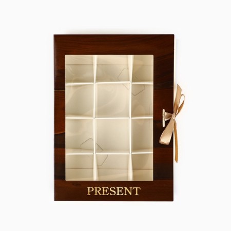 Box for 12 sweets with cells "tree" 18.5 x 13.5 x 3.5 cm-2