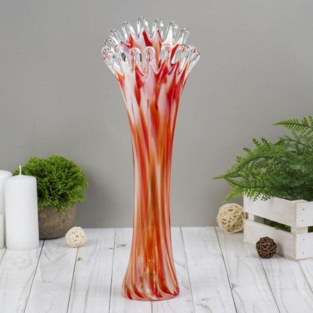 Vase "Coral" red-white 38 cm