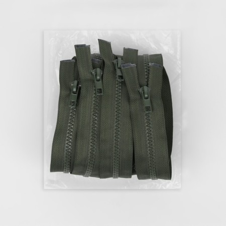 Lightning "Tractor", No. 5, connective, 2 runners, automatic locks, 90 cm, khaki color-2