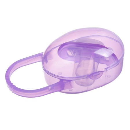Nipple - orthodontic dummy with a container, +3 months., Purple color