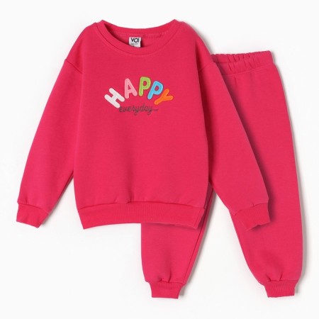Set (longshit/pants) for a girl, fuchsia color, height 80 cm