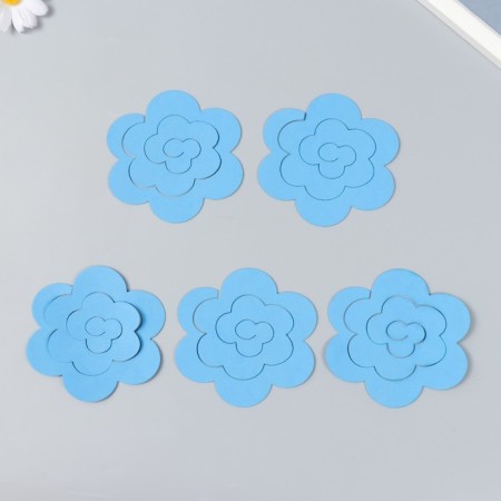 The workpiece of Foamiran "Flower Curly" 10x9.5 cm set 5 pcs. Bright blue-3