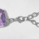 The necklace "Jewel" rectangles, lilac color in silver, 32 cm