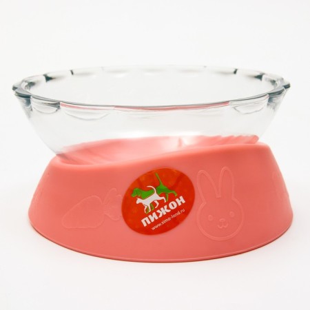 Plastic bowl on a stand 17 x 16.5 x 8 cm, pink-3