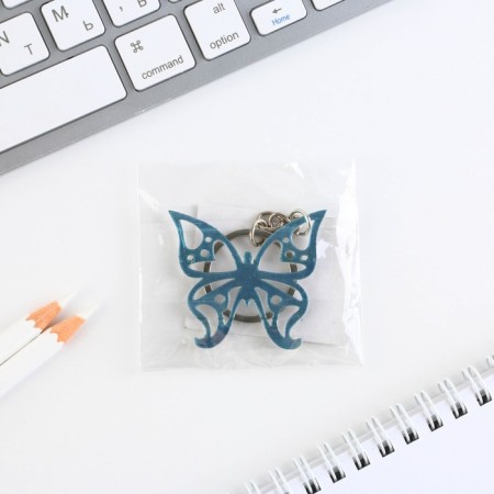 Key keychain acrylic mirror "butterfly", 5 x 4.4 cm-3
