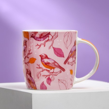 Ceramic set “Mom are beautiful”: a mug 350 ml, a spoon, color orange-1
