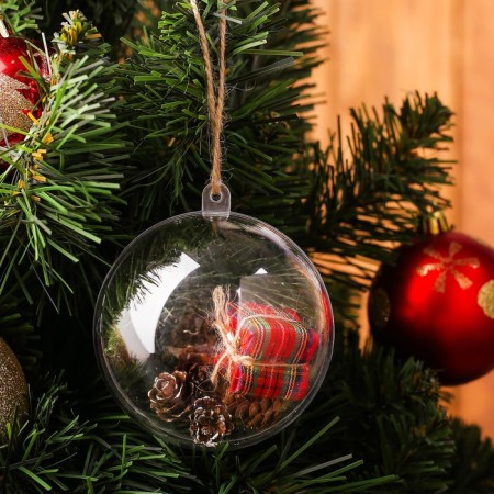 New Year's suspension with natural decor "Snow Ball"-1