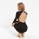 Women's dress with Minaku fringe: Partydress Black color, size 48