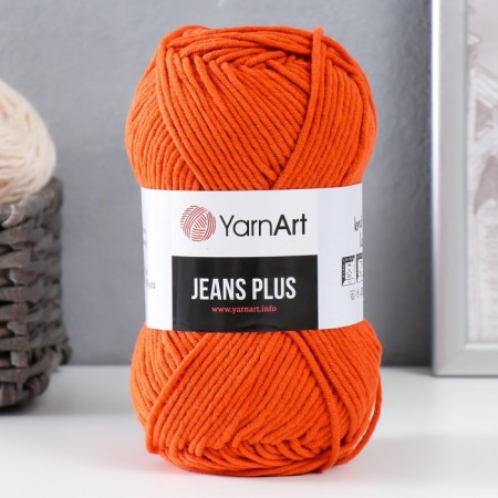 Yarn "Jeans Plus" 55% cotton, 45% acrylic 160m/100g (85 carrot)