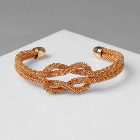 Bracelet Metal "burn" 2 threads, knot, color gold-3
