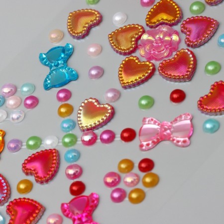 Sticker of rhinestones plastic "Rose and bows" MIX 25x10 cm-5