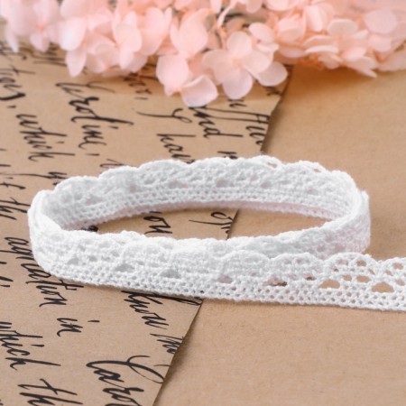 Knitted lace, 10 mm × 15 ± 1 m, fluid-white color-2