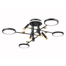 Светильник светодиодный потолочный с пультом управления Ambrella light, LineTech, FL51649, LED, 98 Вт, 7350Lum, 3000-6400К, цвет чёрный, золото