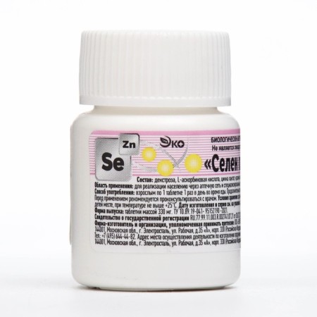 Selenium + zinc ecotex, 30 tablets of 0.33 g