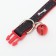 Roger "Jeans" polyester with a bell, 34 x 1 cm, black and red
