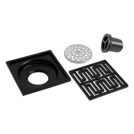 Zein gap, 100x100 mm, vertical, d = 32 mm, stainless steel, black-6