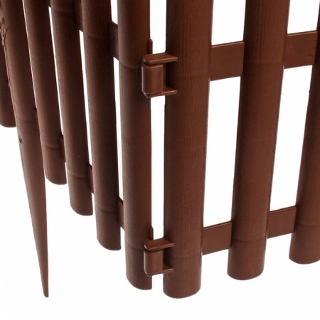Decorative fence, 30 × 300 cm, 5 sections, plastic, brown, Greengo-10